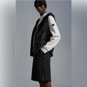 Moncler Men Bermuda Cotton Sweat Shorts Black New